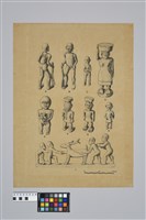 藏品(陳奇祿手稿-排灣群木偶)的圖片